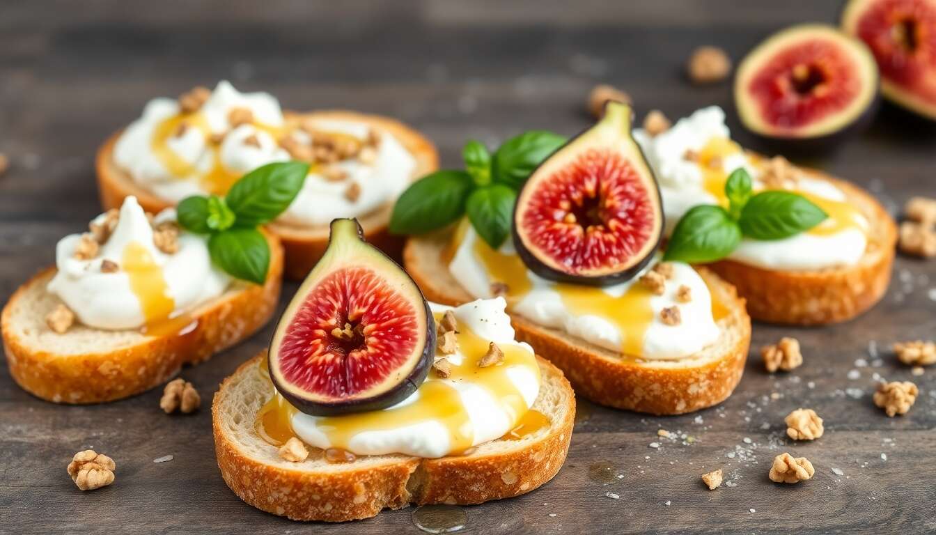 Tartines gourmandes : figues fraîches et ricotta parfumée