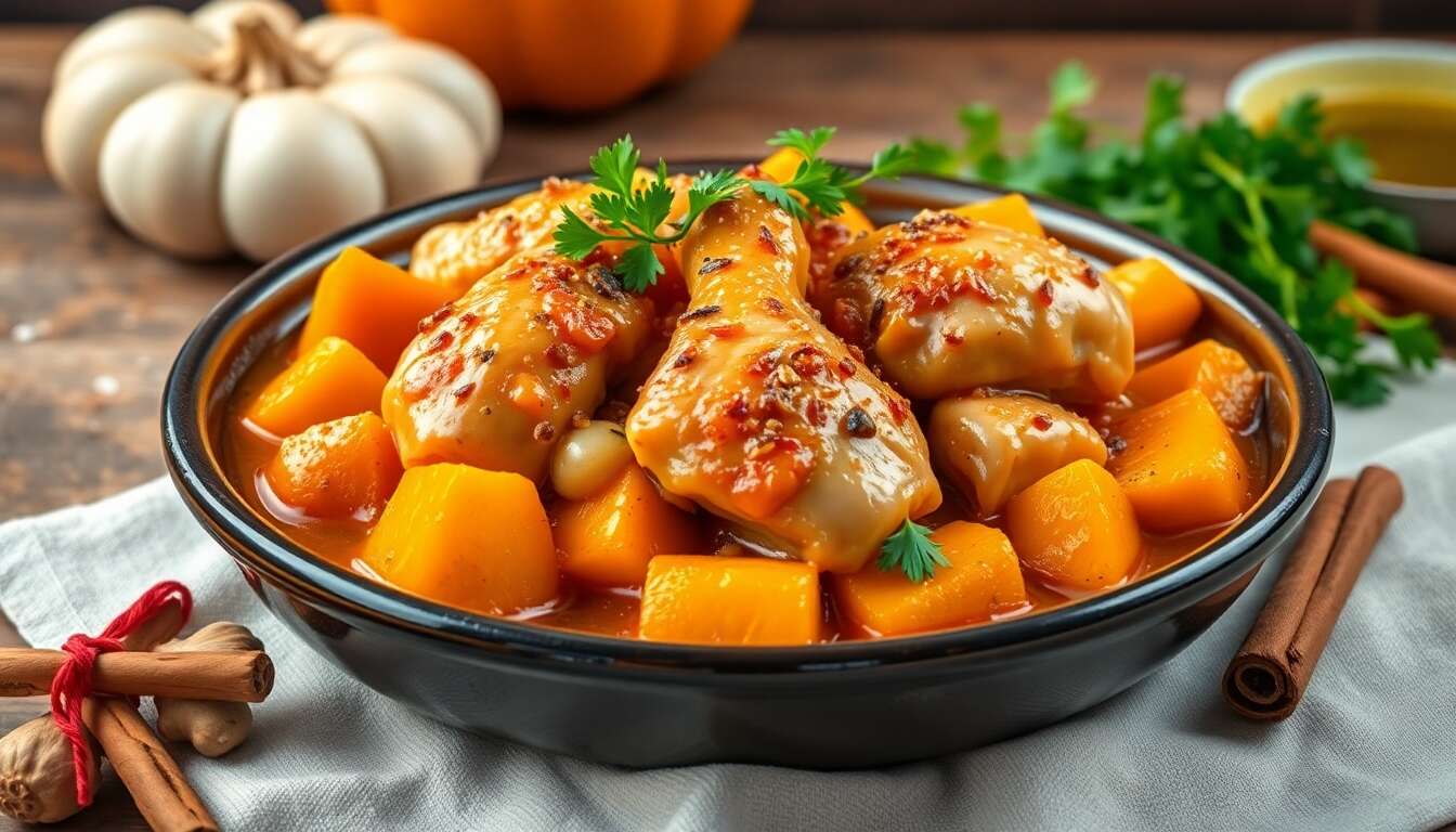 Tajine de volaille au potimarron : recette savoureuse