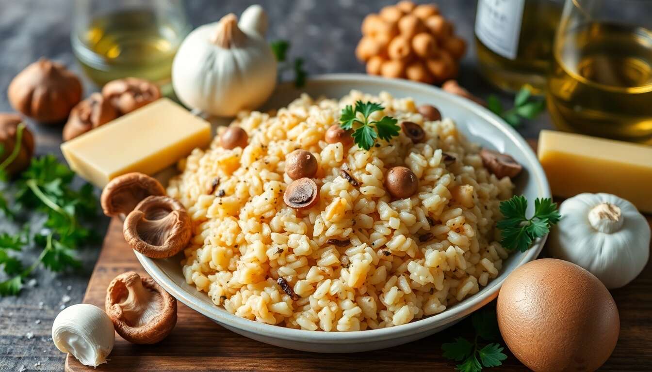 Risotto aux champignons de Paris et girolles : recette gourmande