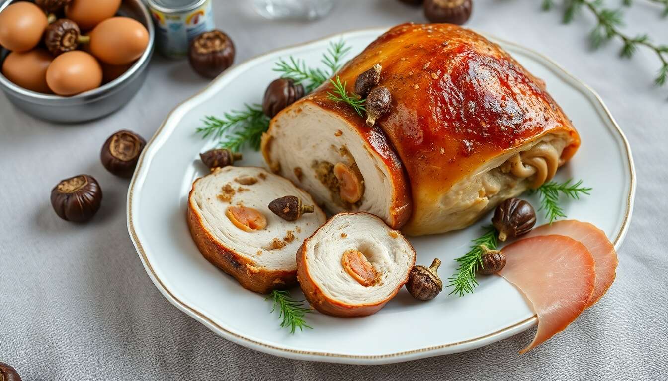 Chapon farci aux morilles pour des fêtes inoubliables