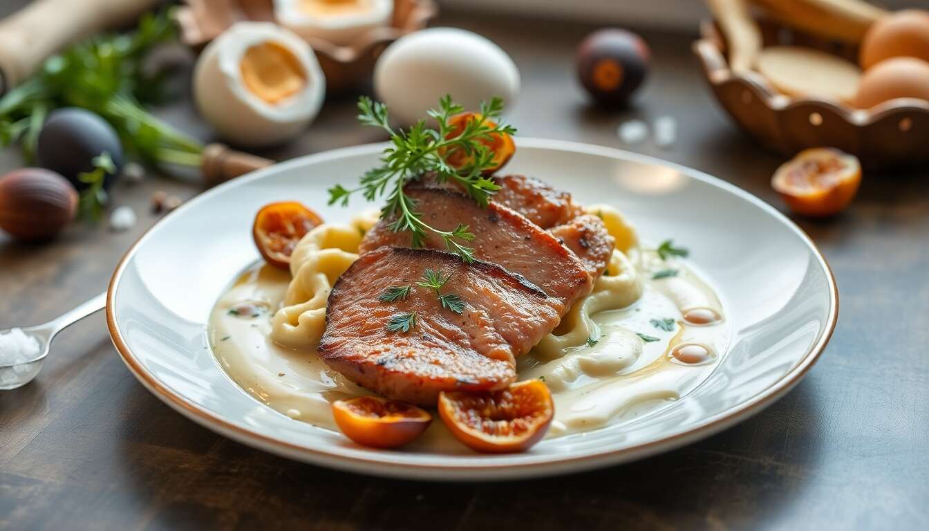 Recette : filet de pigeon ramier, crème de céleri-rave et figues
