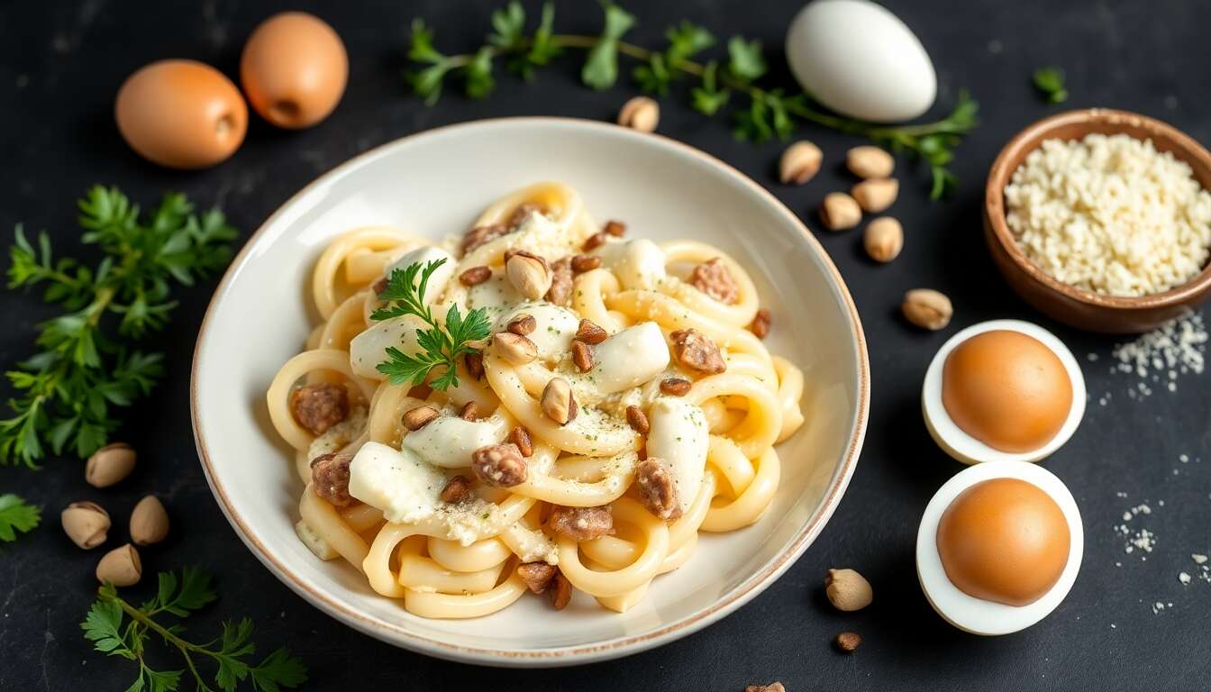 Orecchiette à la crème d'artichauts, pistaches et spianatta piccante : une recette gourmande