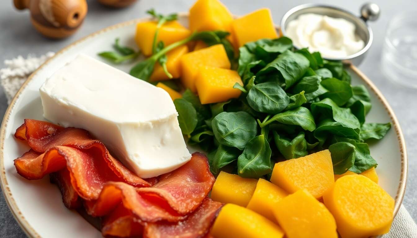 Chèvres chauds lardés et betterave jaune au coulis d'épinards : une recette gourmande