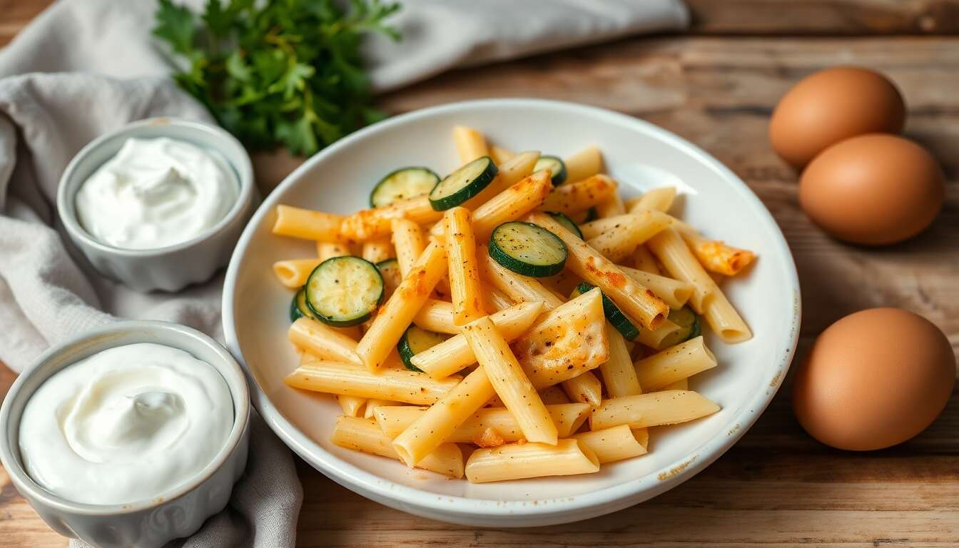 Penne au four : recette de pâtes aux courgettes