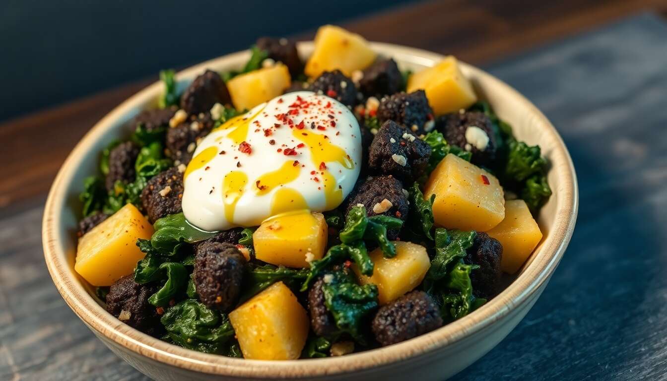 Parmentier de Chou Vert Frisé et Boudin Noir : recette Savoureuse