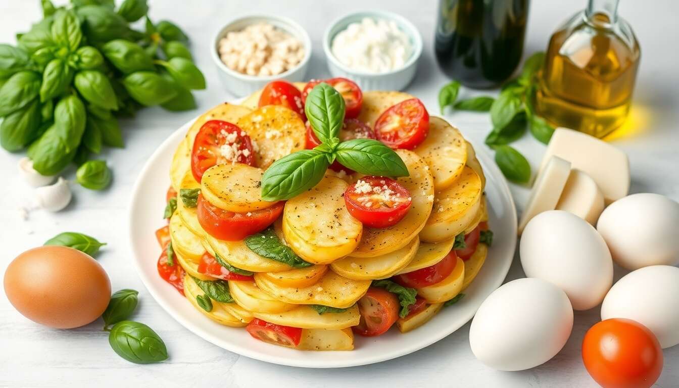 Tian de légumes en couches au basilic : recette savoureuse