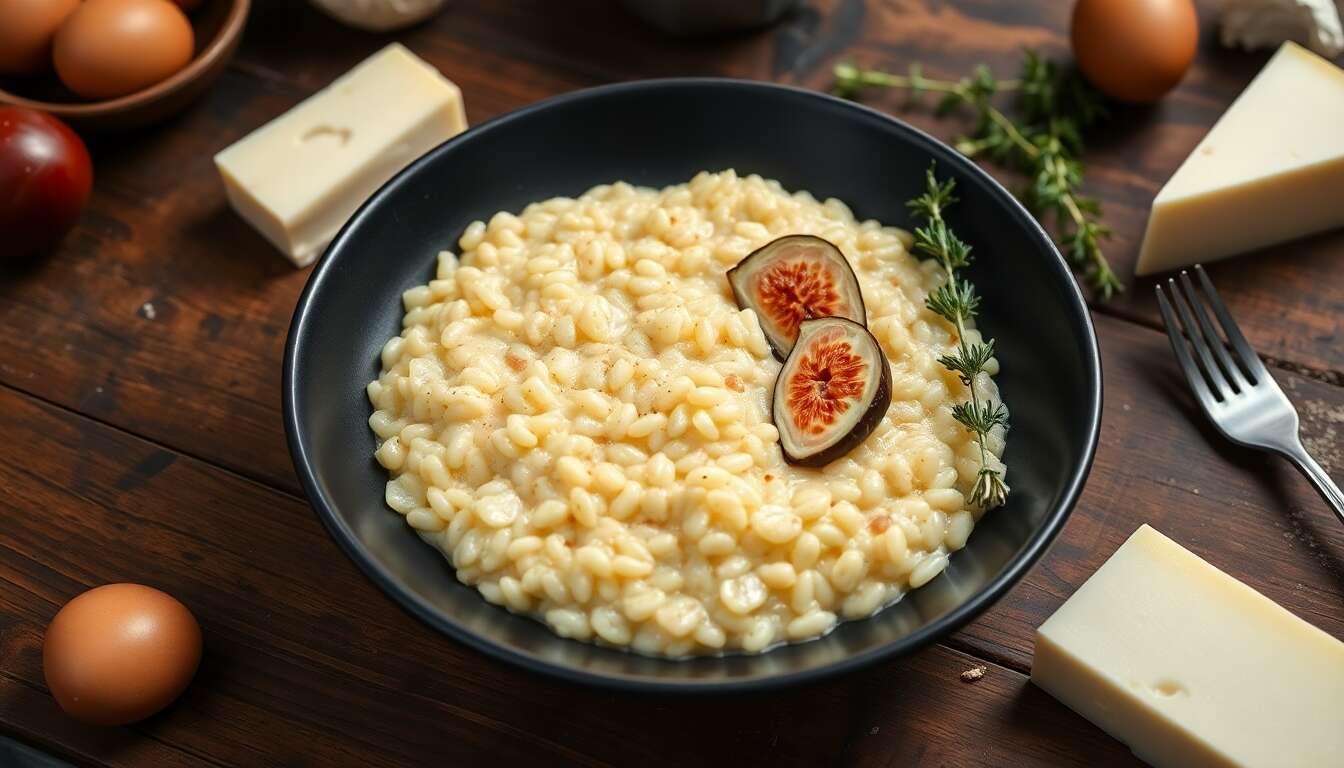 Risotto crémeux au figatellu et tome basque : saveurs authentiques
