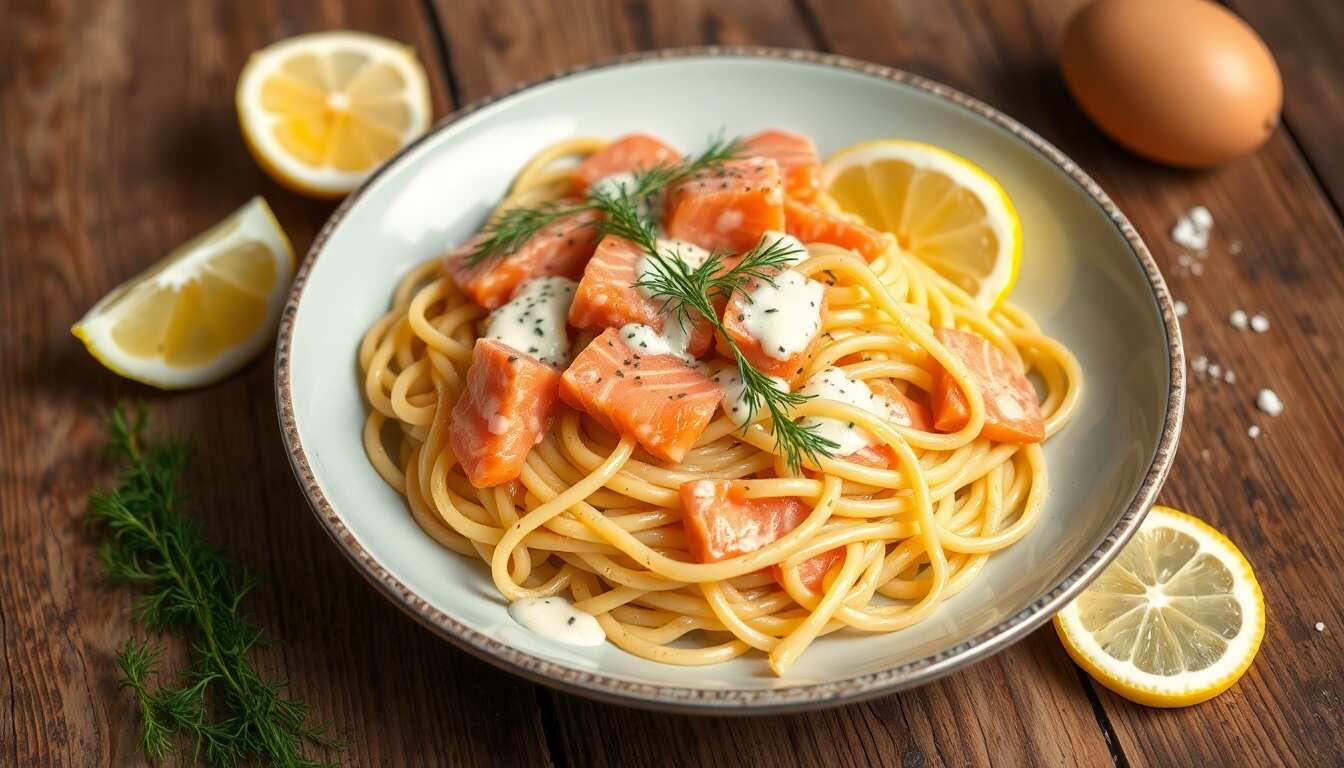 Recette facile : fettuccini au saumon