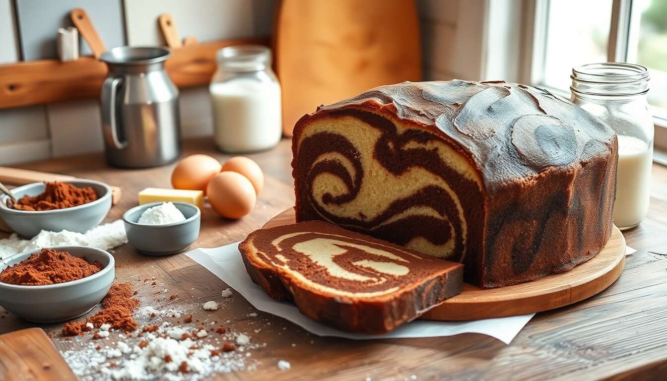 Délice marbré chocolaté : le gâteau irrésistible