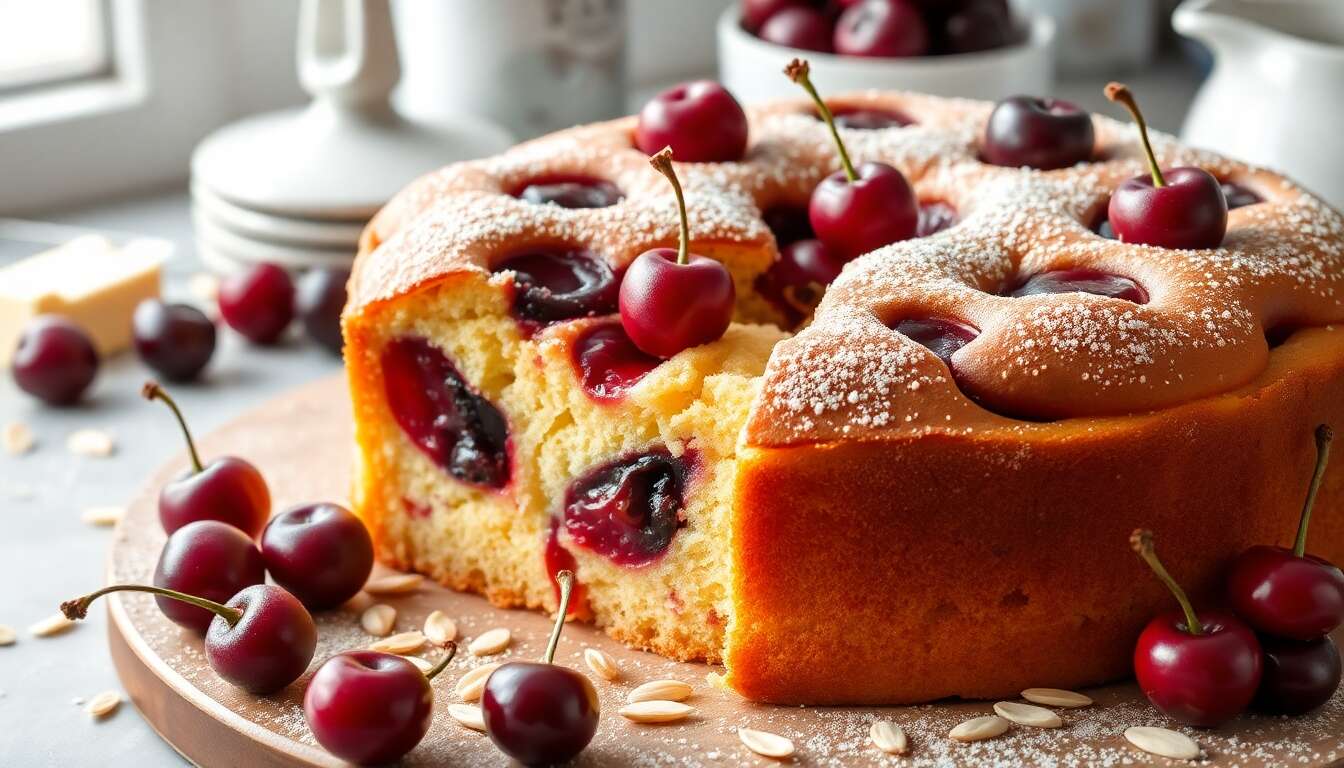 Gâteau aux cerises : recette fondante et irrésistible !