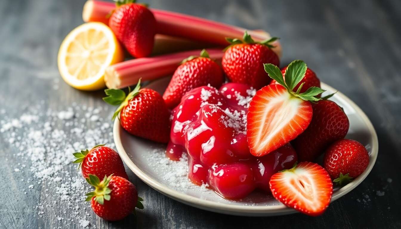 Délice de confiture fraise-rhubarbe artisanale