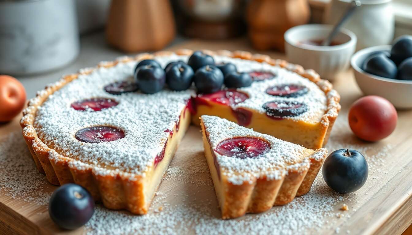 Recette de tarte aux prunes bleues