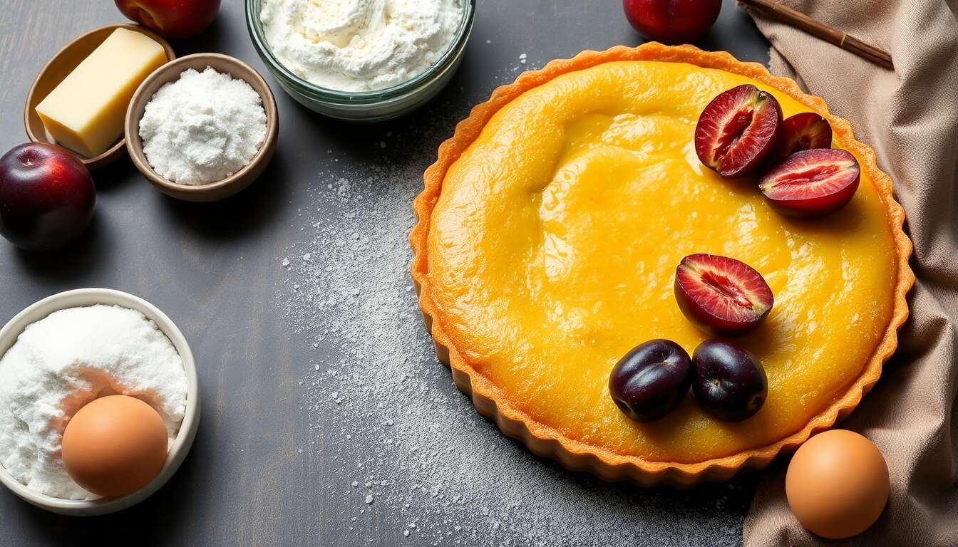 Délicieuse tarte aux prunes : secret d'une pâte sucrée levée