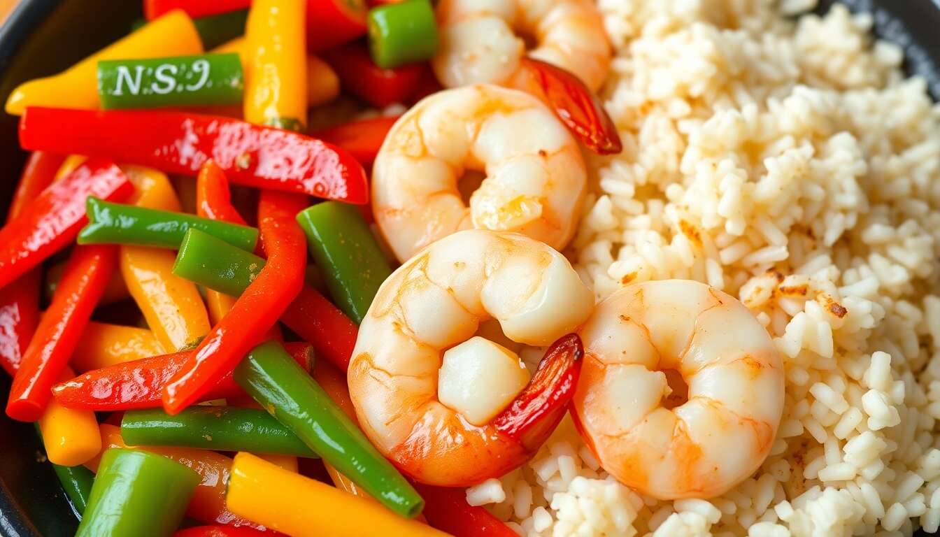 Wok de crevettes : recette aux trois poivrons savoureuse
