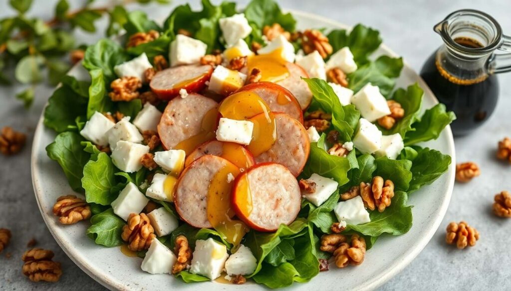 Salade tiède de boudin blanc et feta : recette facile