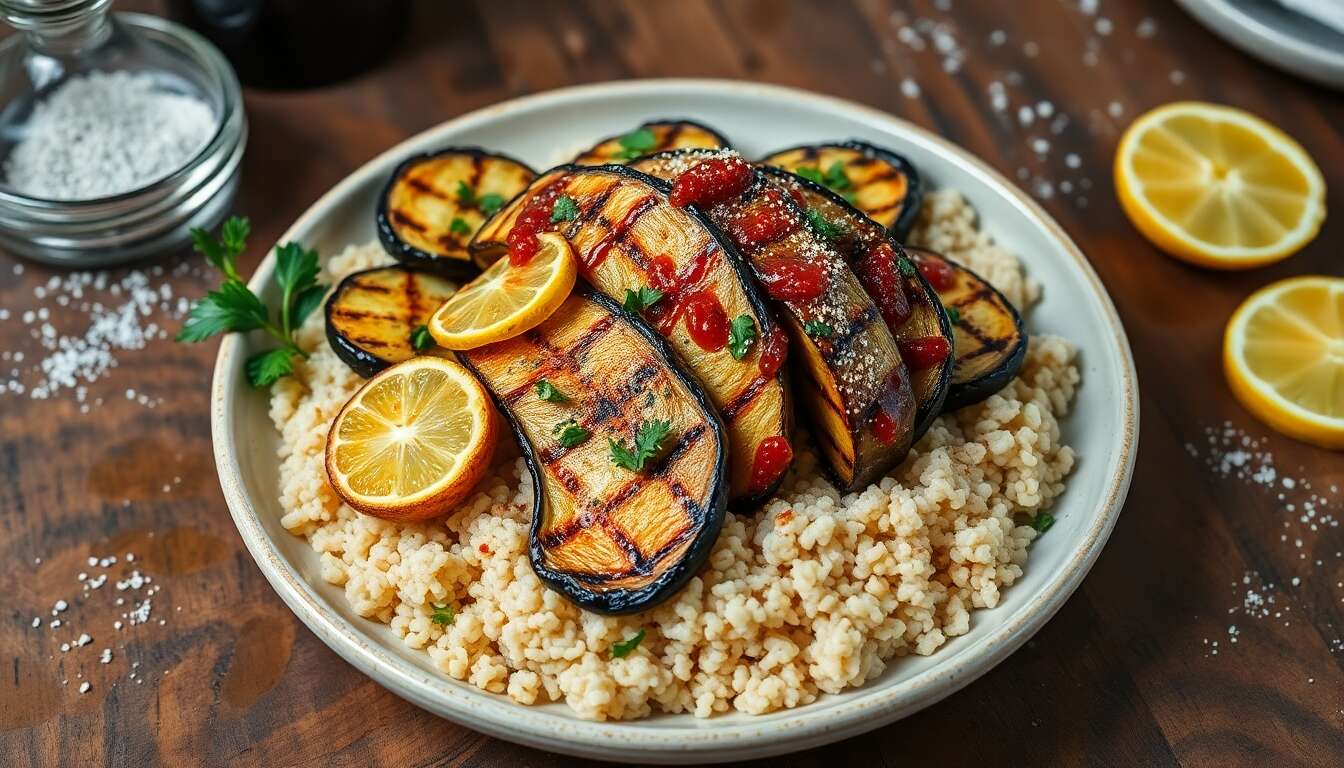 Aubergines et sardines en chermoula : recette savoureuse avec boulghour