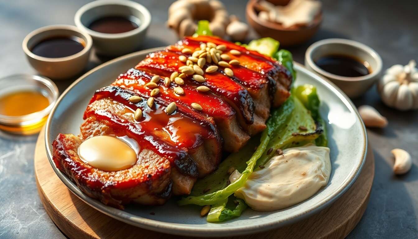 Pluma ibérique teriyaki : recette gourmande avec chou grillé et crème de graines de tournesol