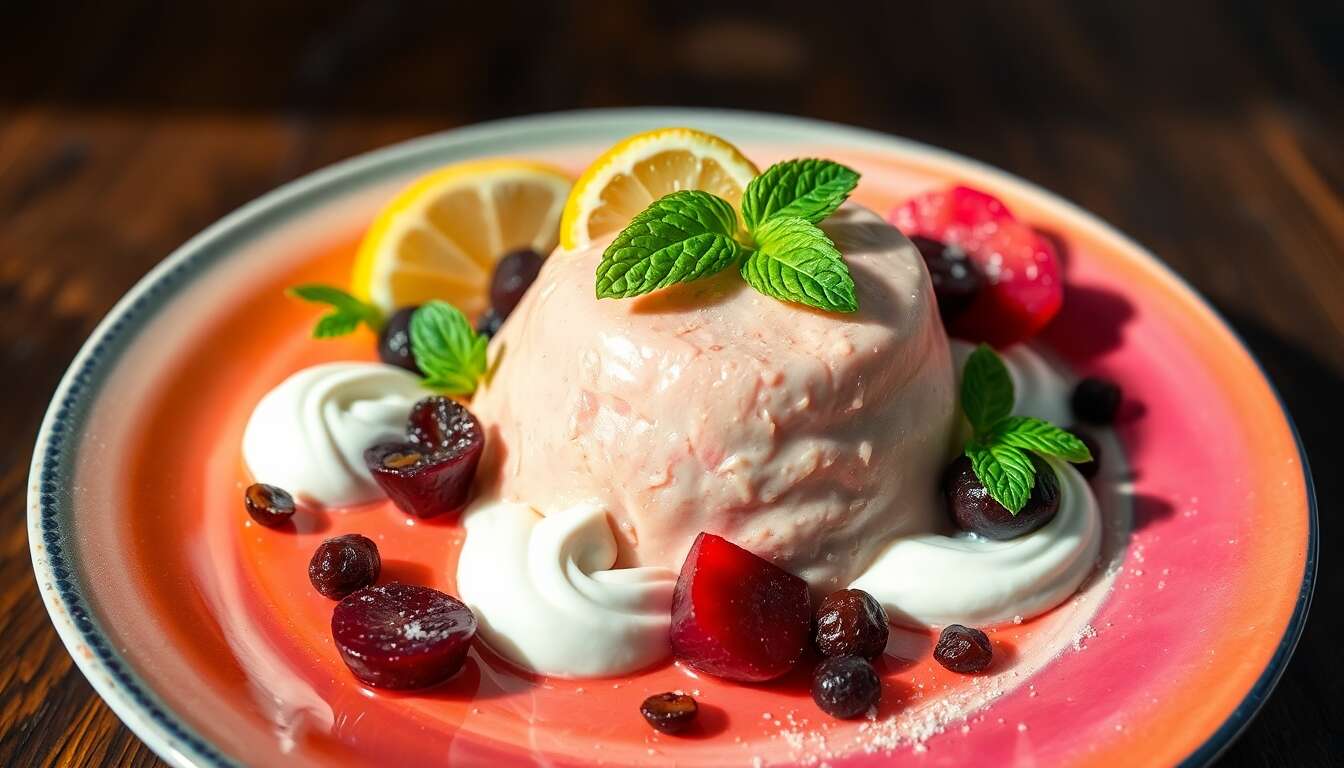 Mousse de truite fumée : salade de betteraves, menthe et raisins secs