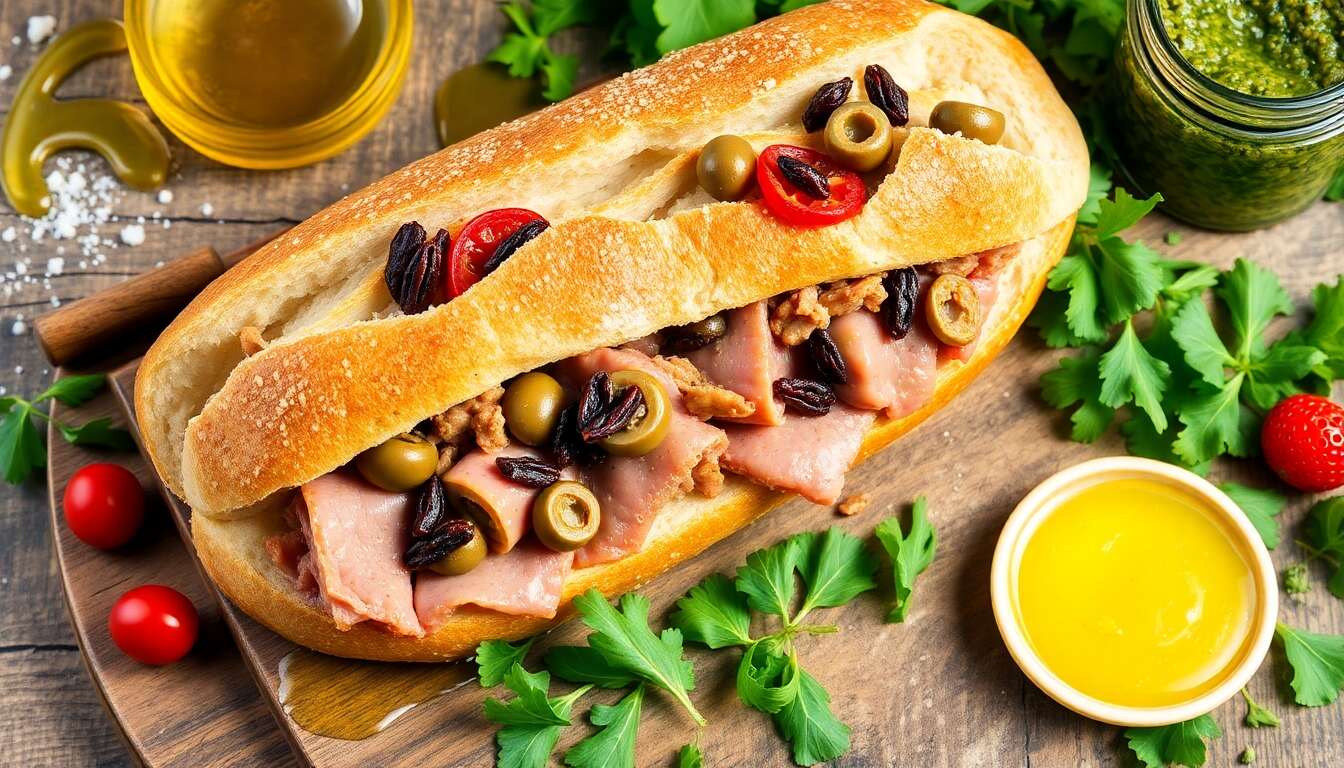 Pain bagnat à la Porchetta et au pulled spiringue : une recette savoureuse