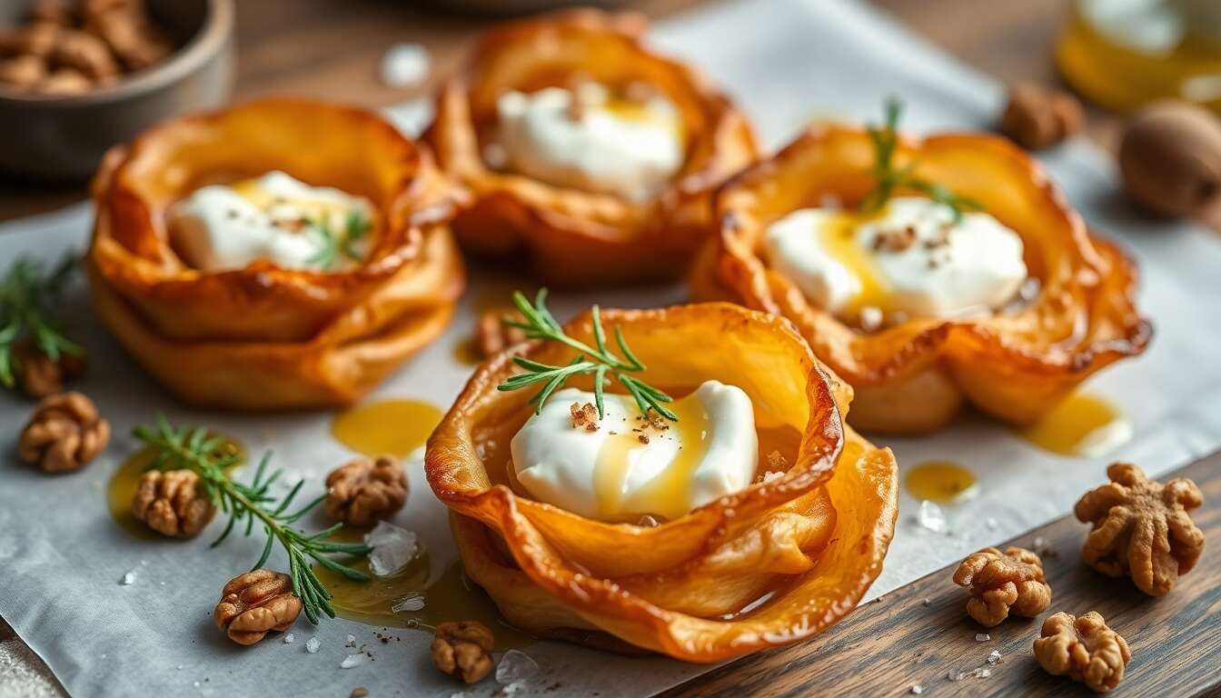 Trio de corolles apéritives en feuilles de brick : la recette gourmande