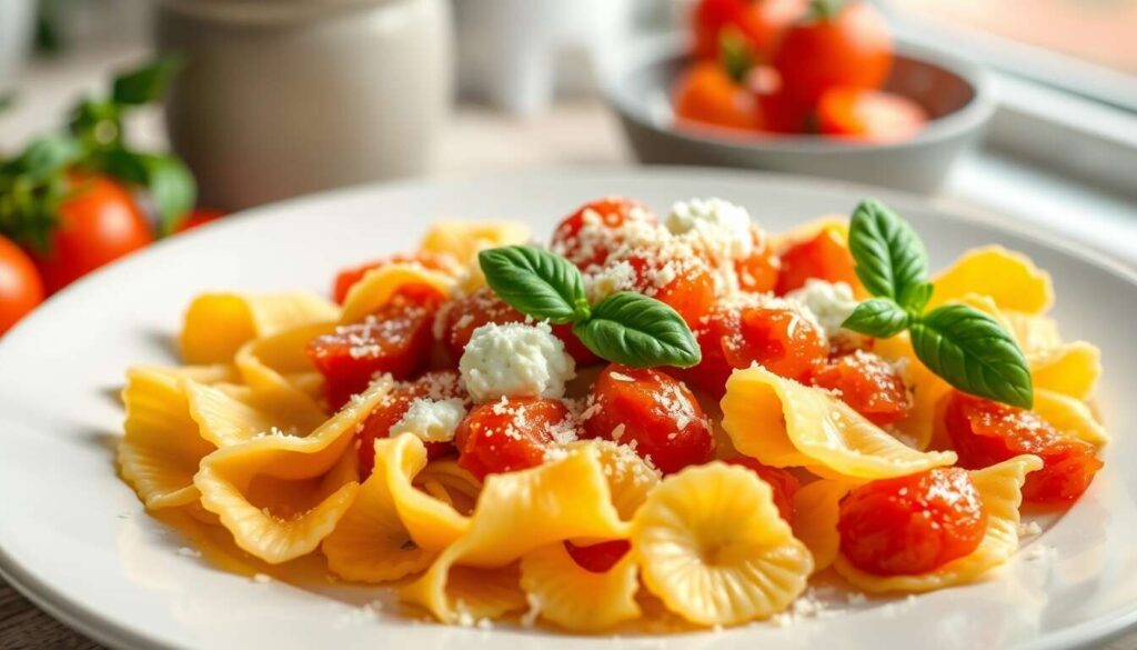 Recette de farfalle aux tomates et ricotta