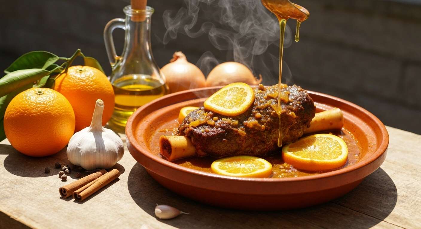 Tajine de jarret de bœuf à l'orange : recette savoureuse