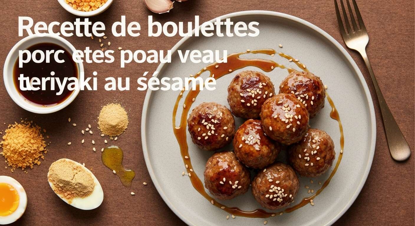 Recette de boulettes porc et veau teriyaki au sésame