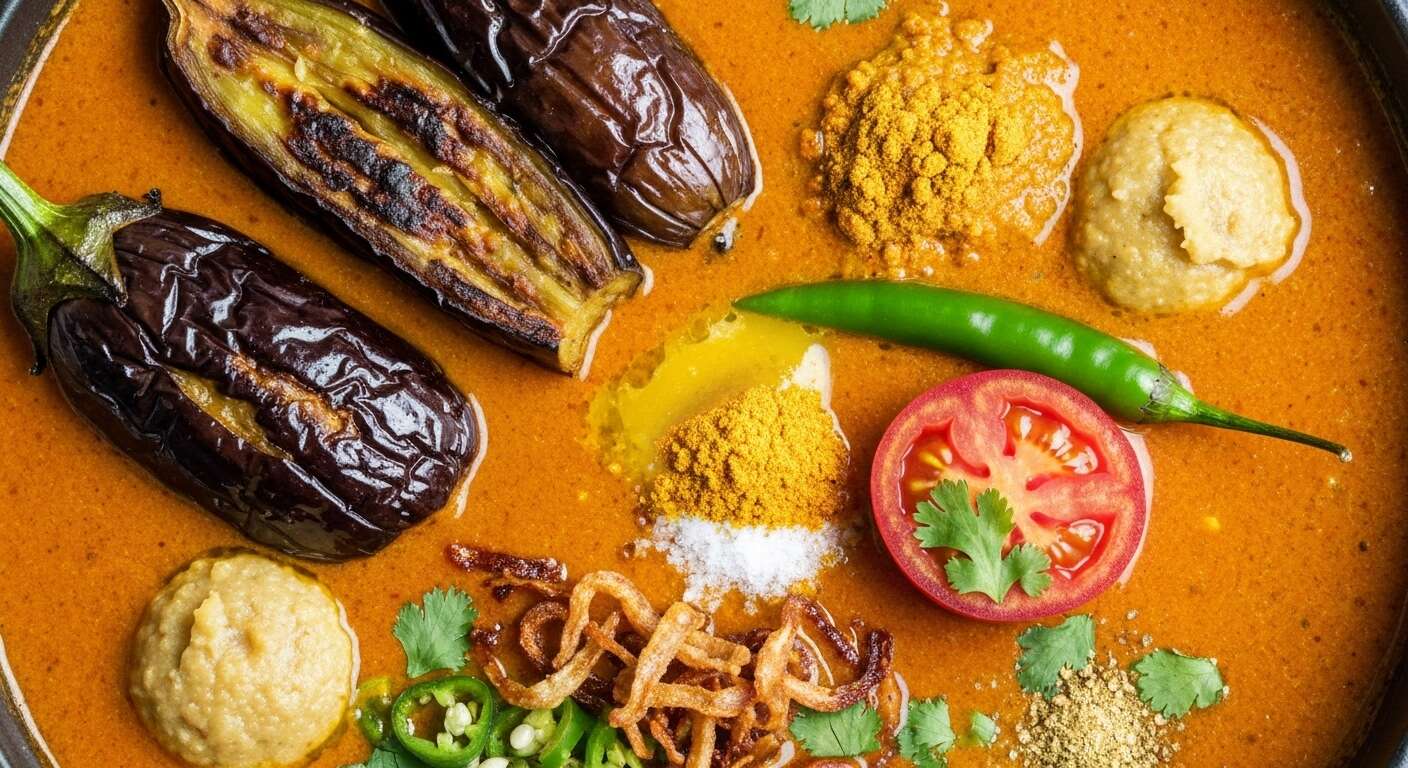 Purée d'aubergines au curry : baingan Ka Bharta