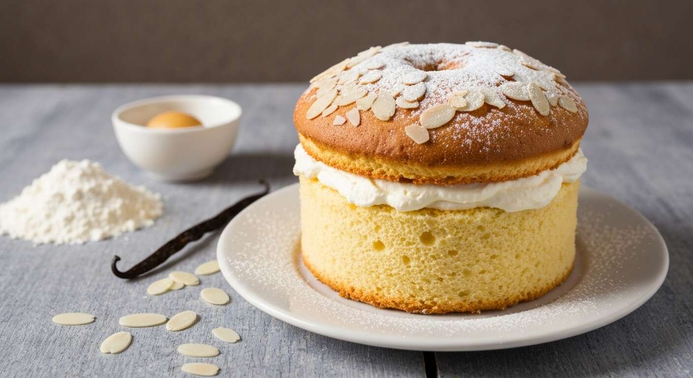 Gâteau de Pâques traditionnel : génoise et crème légère