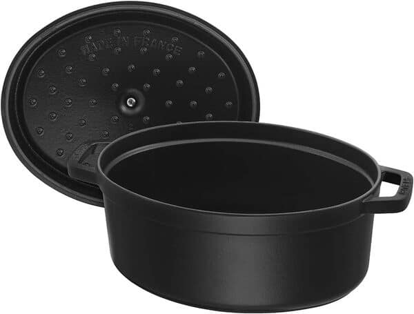 STAUB Cocotte en Fonte Émaillée avec Couvercle, Tous feux dont induction, 8 personnes, Ovale, 41 cm, 12 L, 11,9 kg, Noir Mat