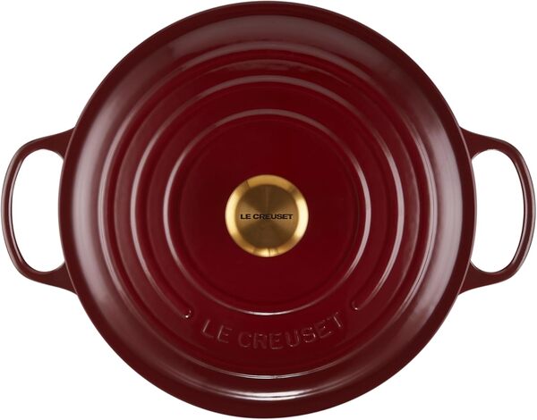 Le Creuset Cocotte Signature en Fonte Émaillée avec Couvercle, Ø 28 cm, Ronde, 6.7 L, 6.125 kg, Garnet, 21177289494441