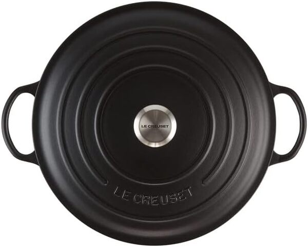 Le Creuset Marmite Signature en Fonte Émaillée avec Couvercle, 32 cm, Ronde,7 L, 6,275 kg, Noir Mat, 21114320000430
