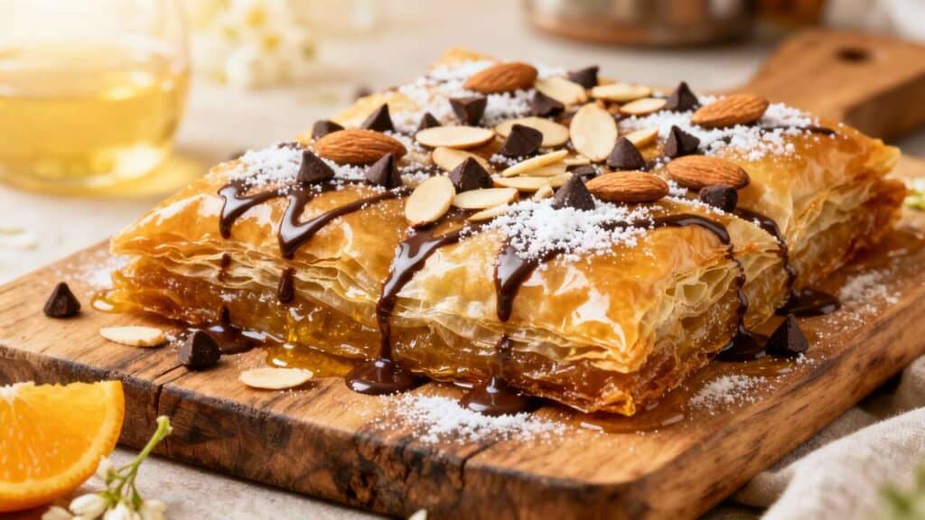 Baklava aux amandes et chocolat : recette gourmande