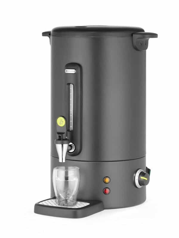 HENDI Distributeur de boissons chaudes 16L, bouilloire à vin chaud avec paroi simple, pour thé, vin chaud, eau, jusqu'à 100°C, 230V, 50/60Hz, 1650W, 357x380x(H)502mm, noir mat, Inox, PP