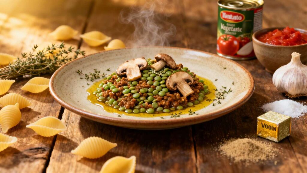 Bolognaise végétarienne : lentilles et champignons