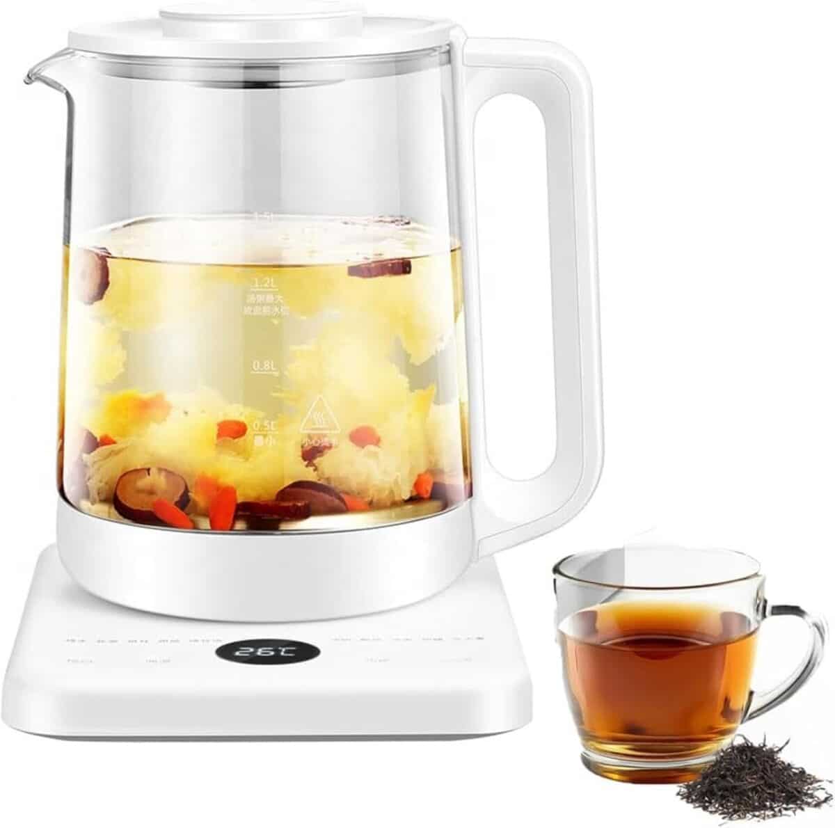 Test de la théière électrique MGHRUE 1, 5 L avec infuseur amovible