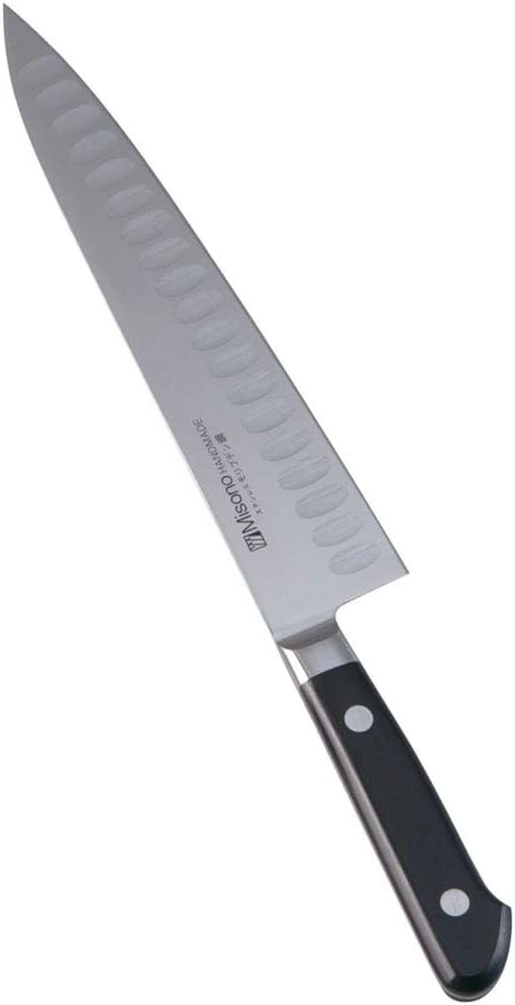 Test du couteau de boucher Misono en acier 21 cm