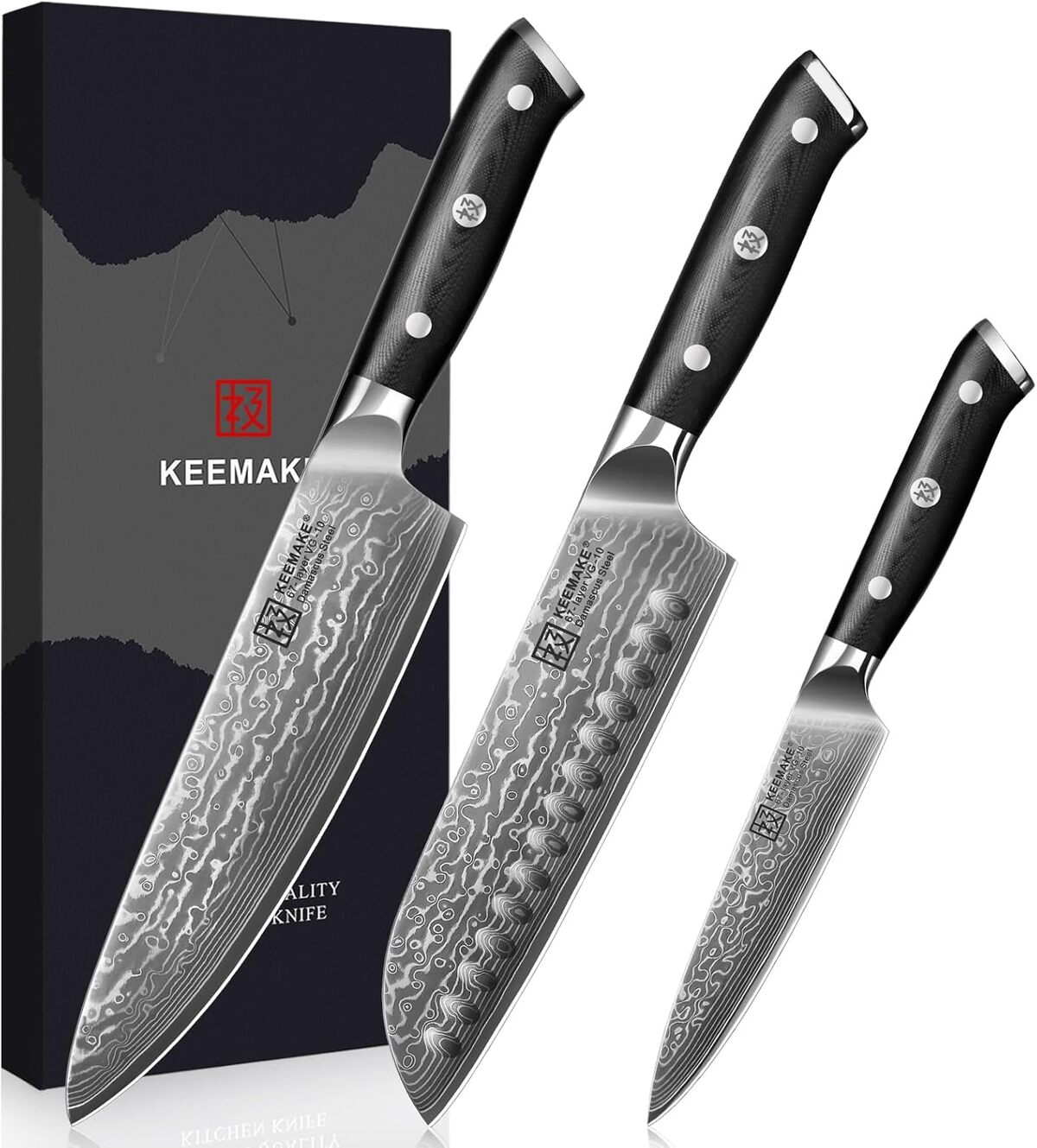 Test : keemake set couteaux de cuisine professionnel Damas 67 couches