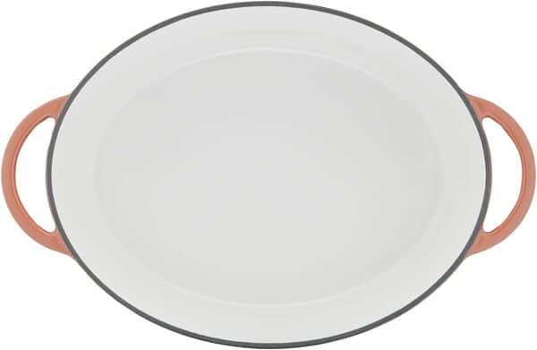 Tefal Lov Cocotte ovale 34 x 26 cm en fonte d’acier, Induction intégrale + four, Revêtement intérieur émaillé, Robuste et écodesign, Cuisine saine, Ebook de recettes inclus, Terracotta E2600605