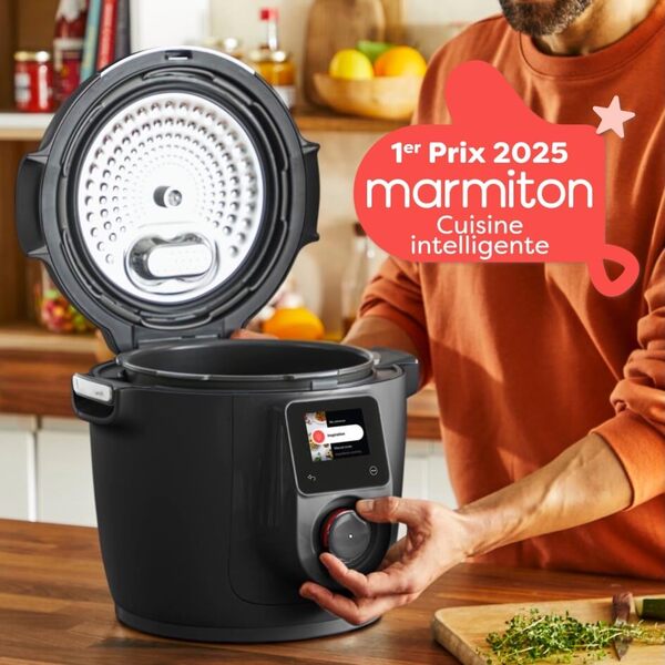 Moulinex Cookeo Wi-Fi 10-en-1, Multicuiseur, 10modes de cuisson, Cuisson sous pression, Etapes détaillées, CE96G810, Noir