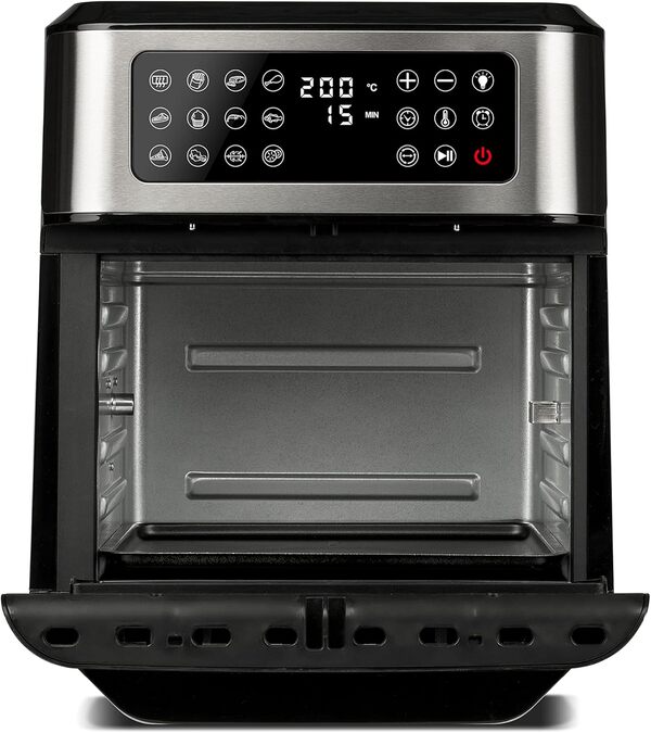Girmi FG97 12 litres Air Fryer et four électrique, 1600-1800W, 12 programmes préréglés, panier rotatif et rôtissoire, bac à graisse, affichage numérique, accessoires polyvalents
