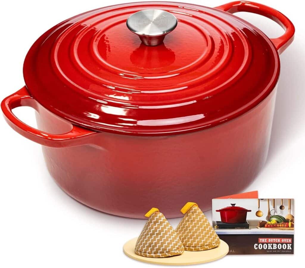 Avis cocotte en fonte émaillée Ventual 5, 5 l rouge