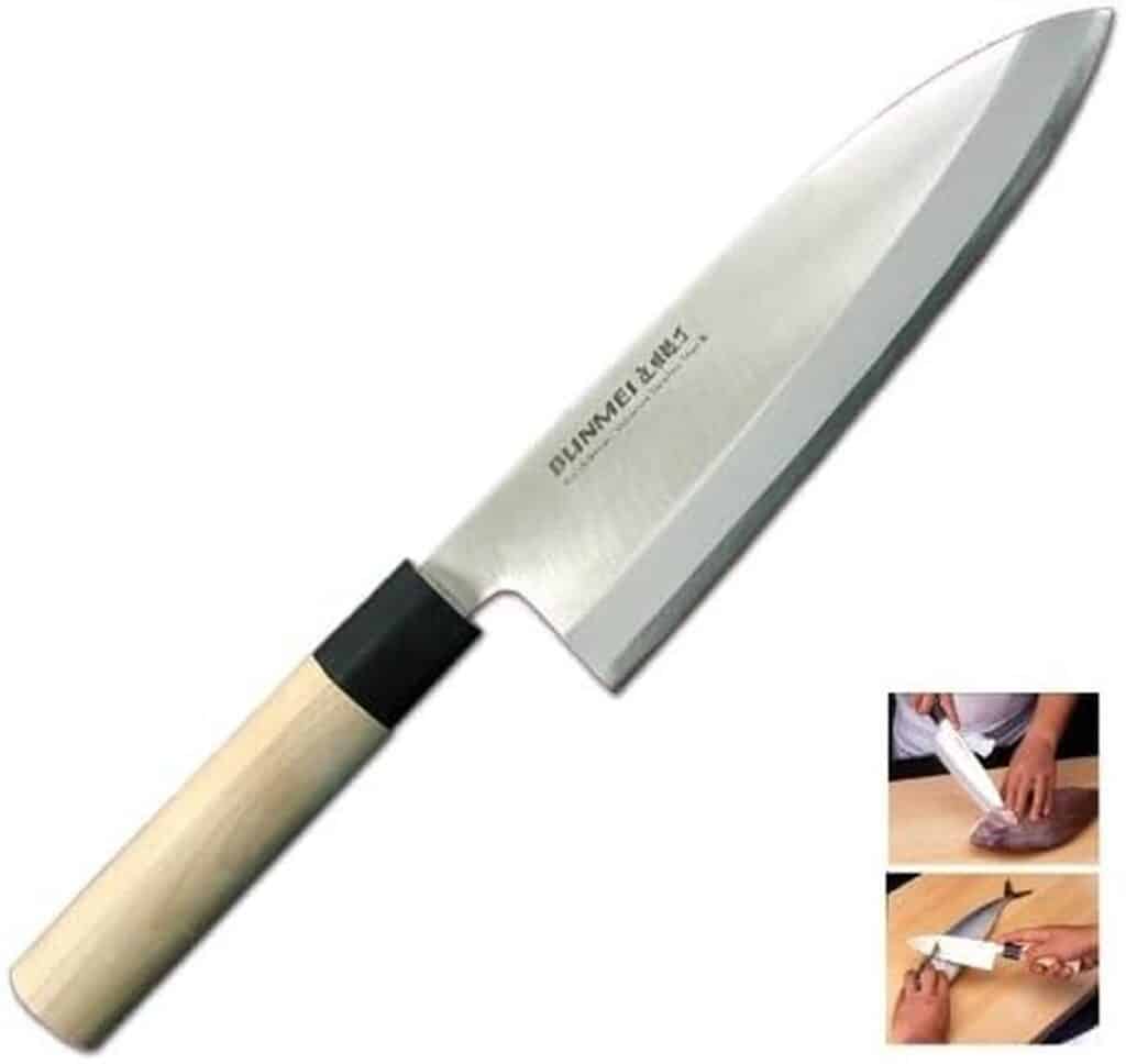 Test du couteau boucher Deba Inox 225