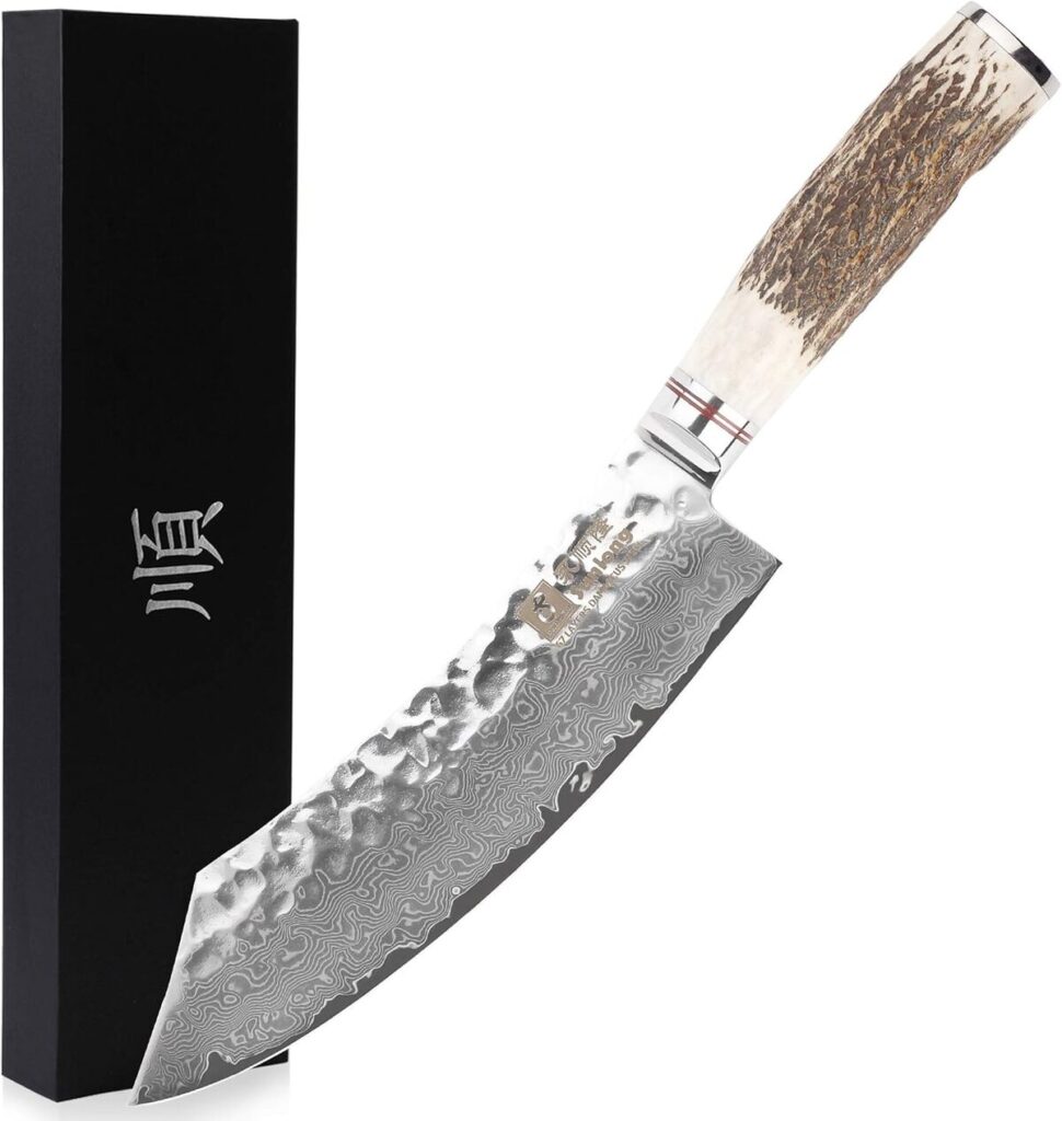 Test du couteau Sunlong hybride pro : lame 25, 4 cm en acier Damas