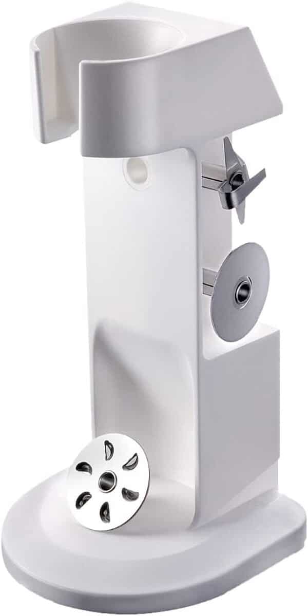 bamix Set mixeur plongeant M350 MAXX avec support, 2 récipients, 4 accessoires, Processeur, Spatule, Brosse de nettoyage, 300 W, Fabriqué en Suisse, Blanc/chrome