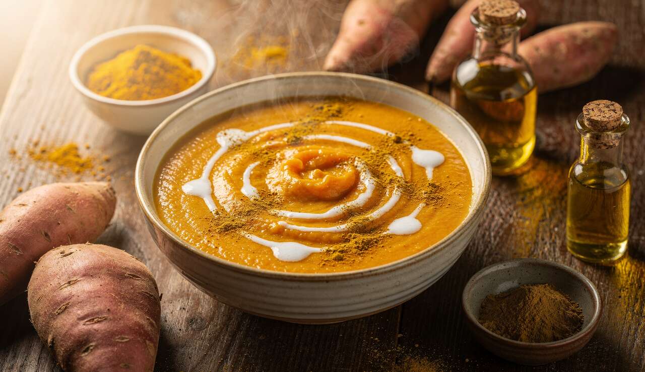 Soupe de patate douce et lait de coco : recette gourmande