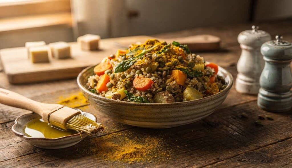 Légumes d'hiver en cocotte : quinoa et boulgour