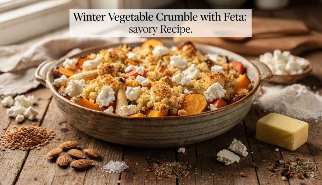 Crumble de légumes d'hiver à la feta : recette savoureuse
