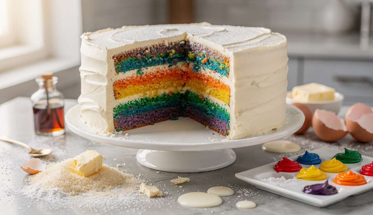 Gâteau Licorne Arc-en-Ciel : recette de Rainbow Cake