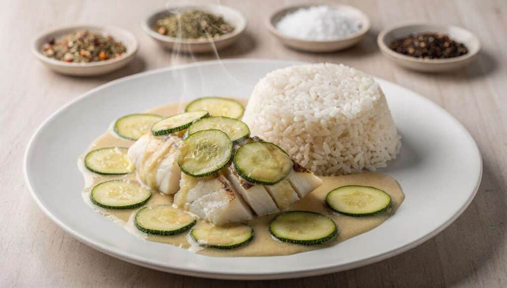 Blanquette de cabillaud et courgettes au Companion